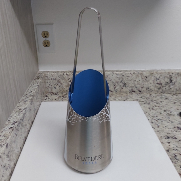 BELVEDERE Vodka Holder-Stainless Steel Ice Bucket & Tongs - Picture 5 of 5